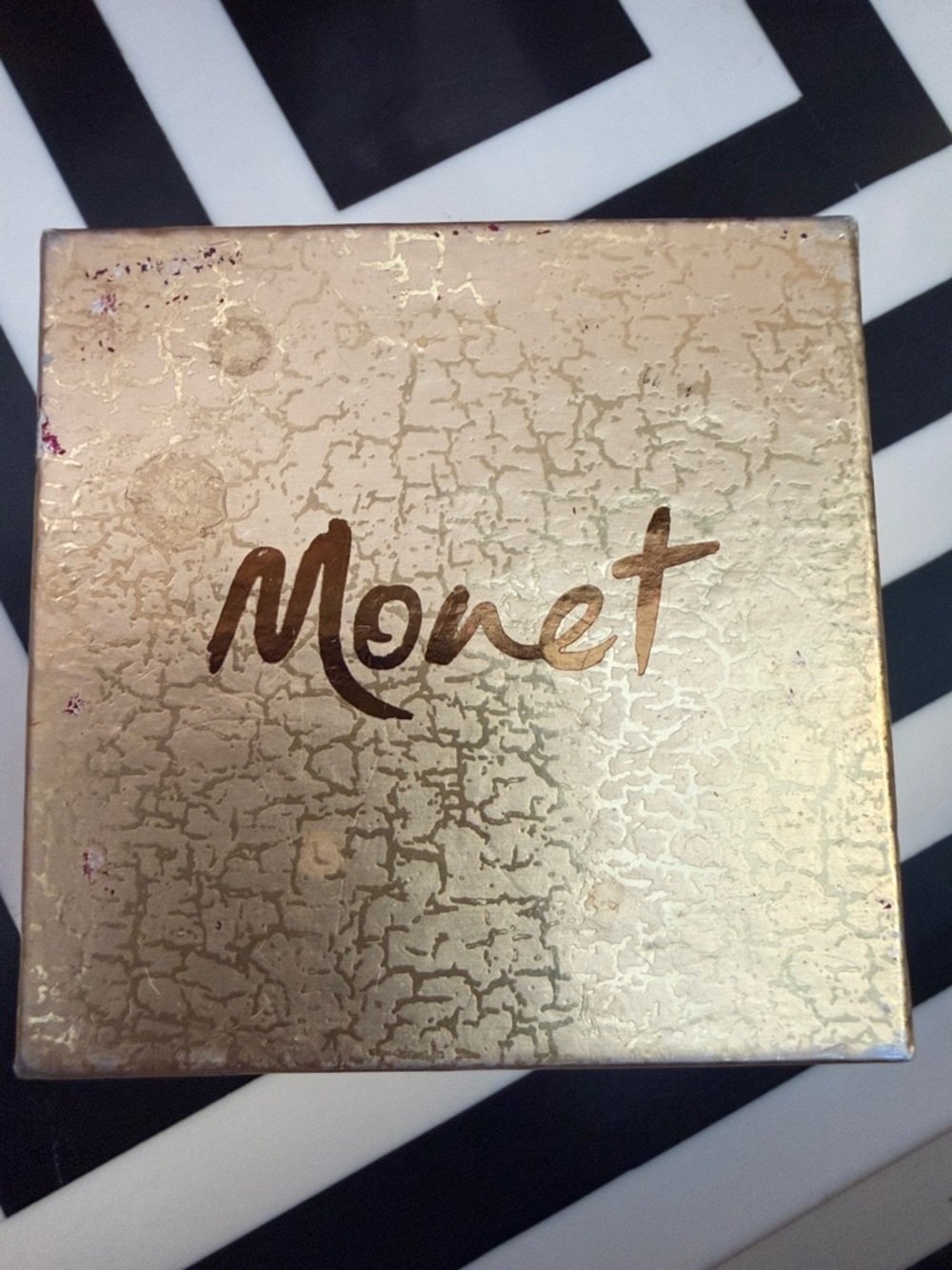 Monet Three Heart Crystal Pin- Pink, Silver, Gold - Picture 6 of 6